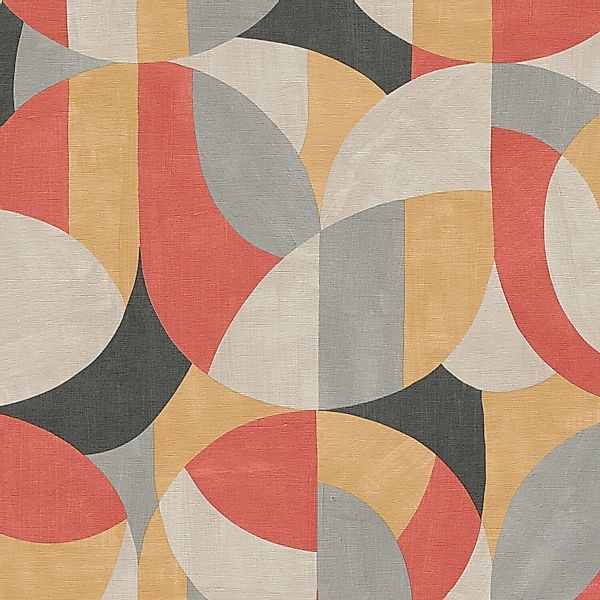 PROFHOME 399323-GU Retro Tapete Grafisch Matt Grau Beige Rot Schwarz 0,53 m günstig online kaufen
