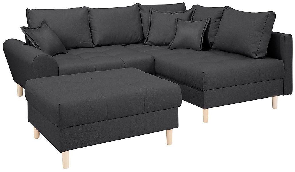 Home affaire Ecksofa "Rice L-Form inkl. Hocker", (Set, mit Hocker), mit Bon günstig online kaufen