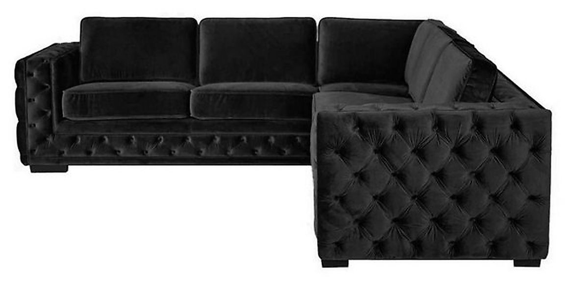 Xlmoebel Ecksofa Schwarzes Ecksofa Wohnlandschaft mit Samtbezug und moderne günstig online kaufen