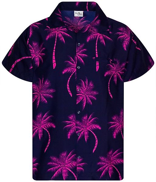 King Kameha Hawaiihemd Palmshadow Funky Hawaii-Hemd Herren Kurzarm Front-Ta günstig online kaufen