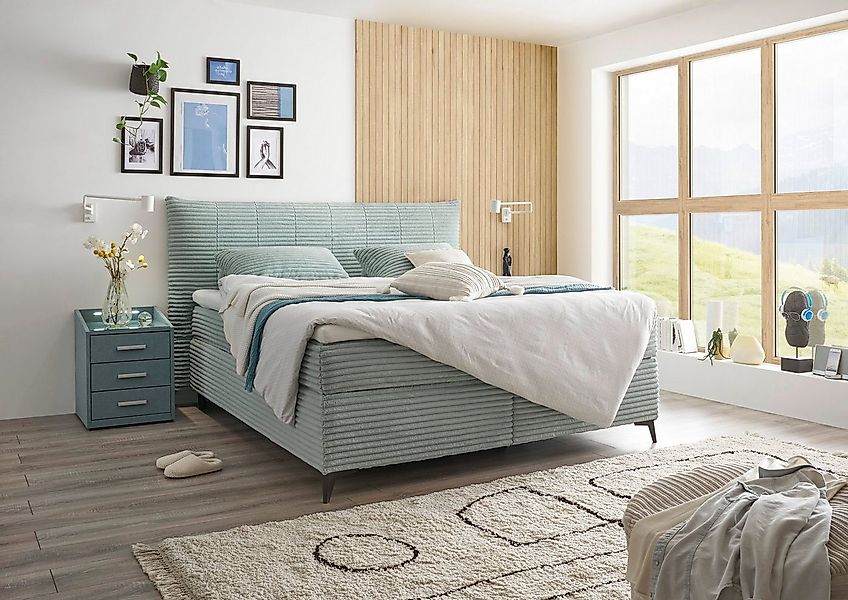 ED EXCITING DESIGN Boxspringbett Seattle, harte Seite mit Kokosmatte, weich günstig online kaufen
