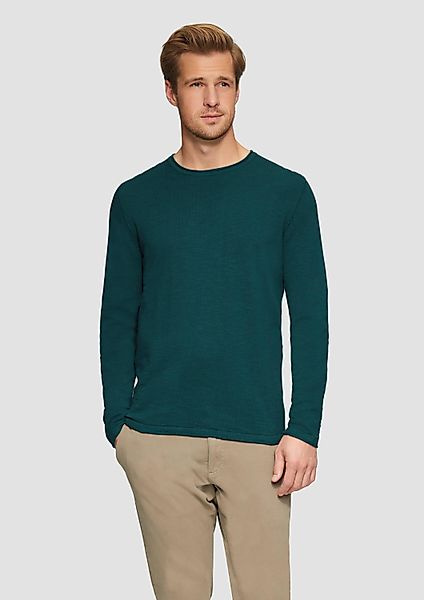 s.Oliver Longpullover Strickpullover Strickpullover mit Flammgarnstruktur günstig online kaufen