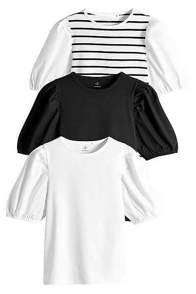 The Set T-Shirt 3er-Set The Set Langärmelige Popeline-Oberteile (3-tlg) günstig online kaufen