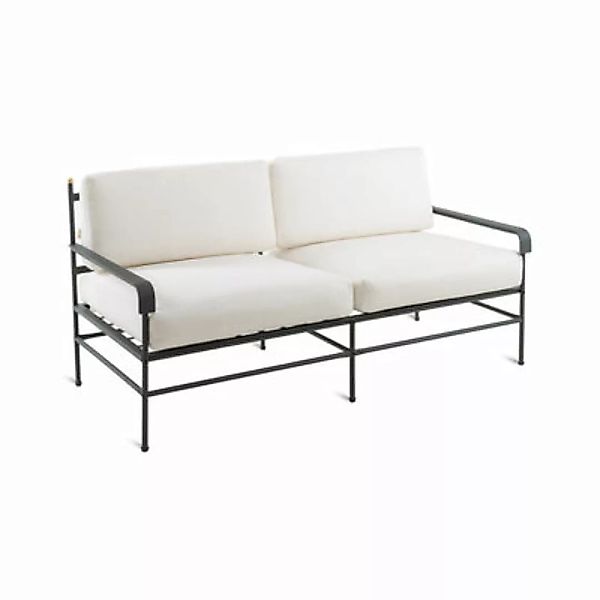 Gartensofa 2-Sitzer Toscana metall textil weiß grau schwarz / L 161 cm - Ei günstig online kaufen