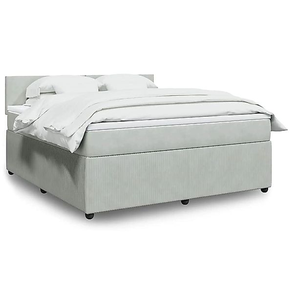 vidaXL Boxspringbett mit Matratze Hellgrau 180x200 cm Samt 3290100 günstig online kaufen