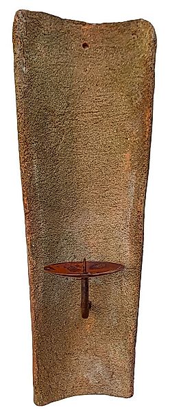 Echt Antiker Dachziegel mit Kerzenhalter Klein Mediterran Wandkerzenhalter günstig online kaufen