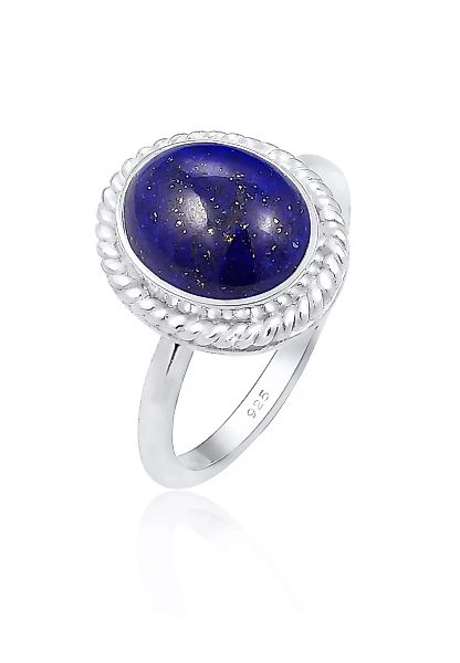 Elli Premium Fingerring "Cocktailring Lapis Lazuli Edelstein 925er Silber" günstig online kaufen