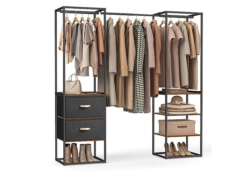 SONGMICS Kleiderschrank Kleiderständer hochbelastbar, 2 Schubladen, 4 Ablag günstig online kaufen