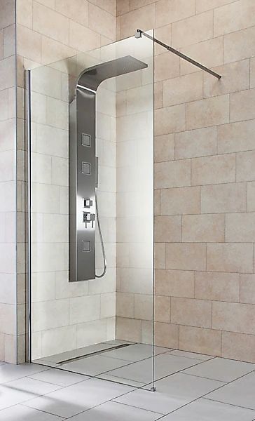 welltime Walk-in-Dusche »Tropea light« Inklusive verstellbarem Wandarm günstig online kaufen