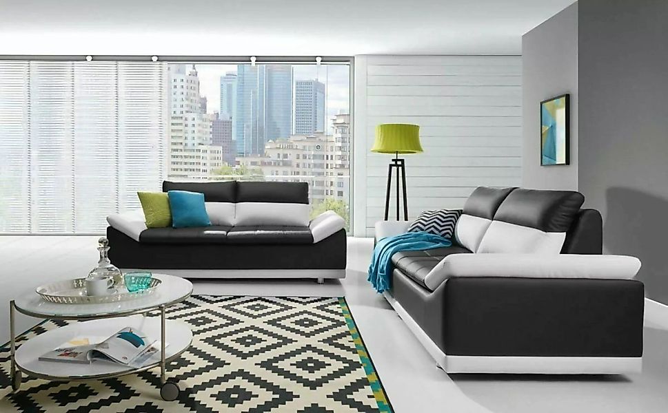JVmoebel Sofa Schwarzer 2-Sitzer Relax Sofas Sofa Textil Polster Couch Stof günstig online kaufen