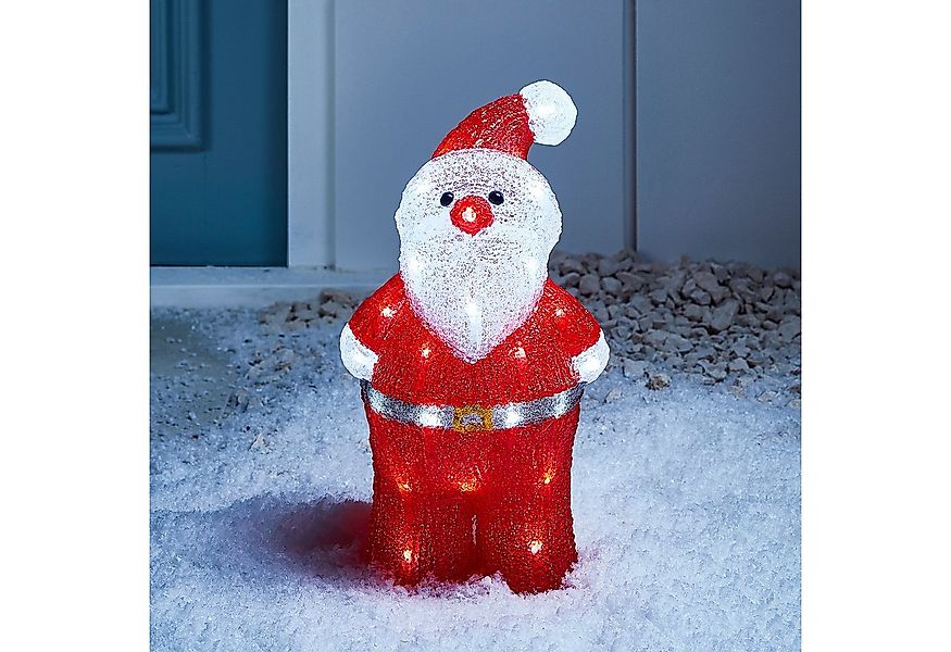 Lights4fun LED Dekofigur LED Acryl Weihnachtsmann Figur 34cm, LED fest inte günstig online kaufen