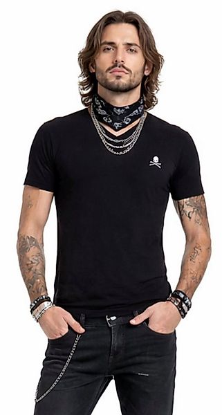 Philip Plein T-Shirt Herren V-Neck Retro Slim fit in bedruckter PP Geschenk günstig online kaufen