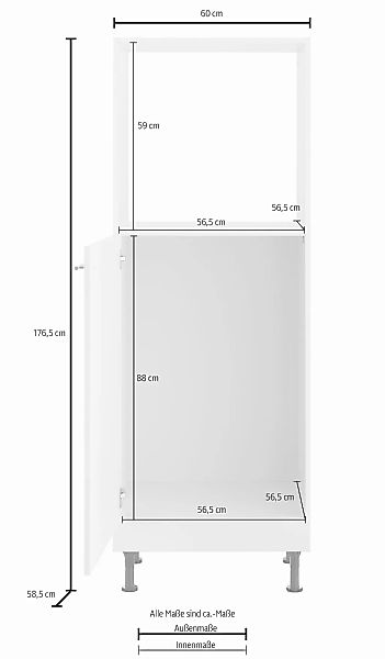 OPTIFIT Backofenumbauschrank "Bern", 60 cm breit, 176 cm hoch, höhenverstel günstig online kaufen