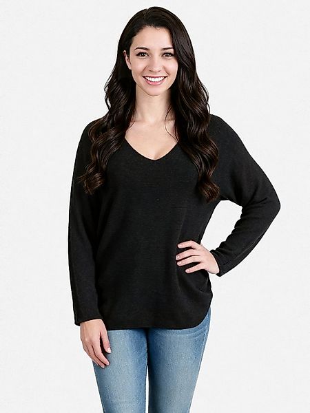 PEKIVESSA Strickpullover V-Ausschnitt-Pullover Langarm Gerader Schnitt, kus günstig online kaufen