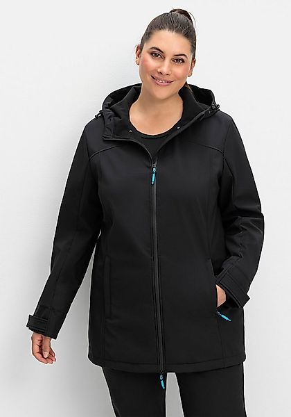 Sheego Trainingsjacke Softshelljacke Langarm Länge ca. 82cm günstig online kaufen