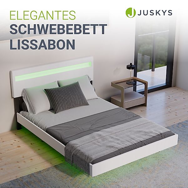 Juskys Polsterbett Lissabon, LED-Beleuchtung, Kunstleder, verstellbares günstig online kaufen