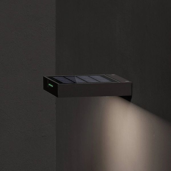 KLEWE LED-Solar-Wandleuchte ALA WALL, anthrazit, Alu, IP65 günstig online kaufen