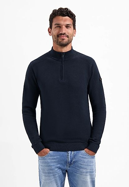 NO EXCESS Stehkragenpullover "No Excess Strukturierter Half-Zip-Pullover" günstig online kaufen