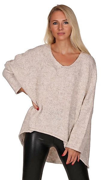 Charis Moda Strickpullover V-​Ausschnitt im Oversized günstig online kaufen