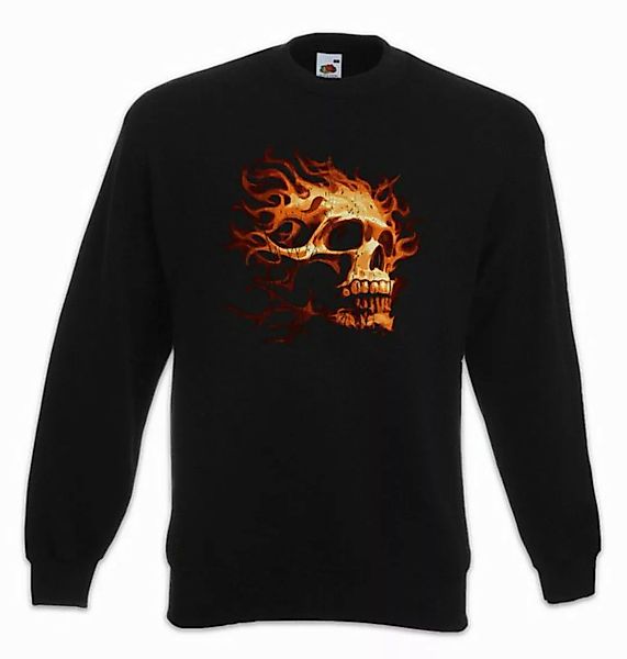 Urban Backwoods Sweatshirt Burning Skull I Sweatshirt Tattoo Art Rockabilly günstig online kaufen