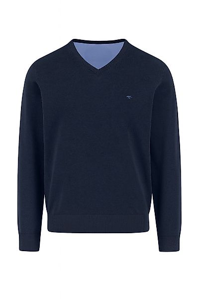FYNCH-HATTON Strickpullover V-Neck, Superfine navy günstig online kaufen