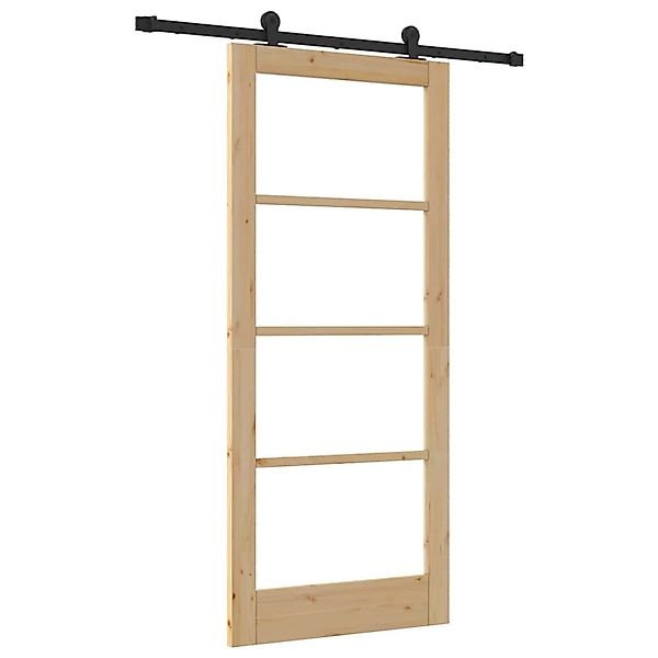vidaXL Schiebetür ORKDAL Braun 86 x 198,5 cm Holz und Metall 3332115 günstig online kaufen