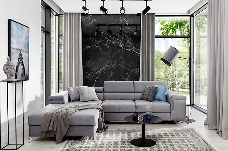 JVmoebel Ecksofa Ecksofa Designerstück modern verstellbare Kopfstützen, Mad günstig online kaufen
