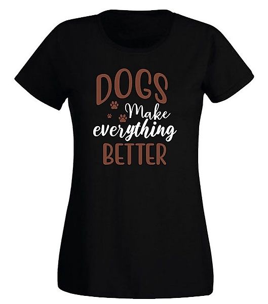 G-graphics T-Shirt Damen T-Shirt - Dogs make everything better Slim-fit, mi günstig online kaufen