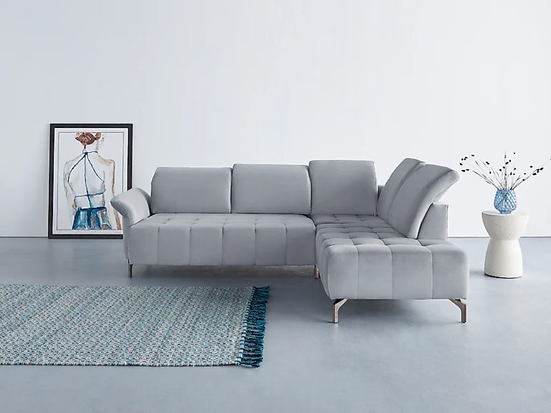 Home affaire Ecksofa "Fresh L-Form" Federkern, wahlweise Kopfteilverstellun günstig online kaufen