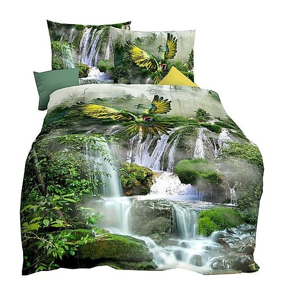 JACK Bettwäsche JACK by Kaeppel Papagei Grün, Mako-Satin, 2 teilig, hochwer günstig online kaufen