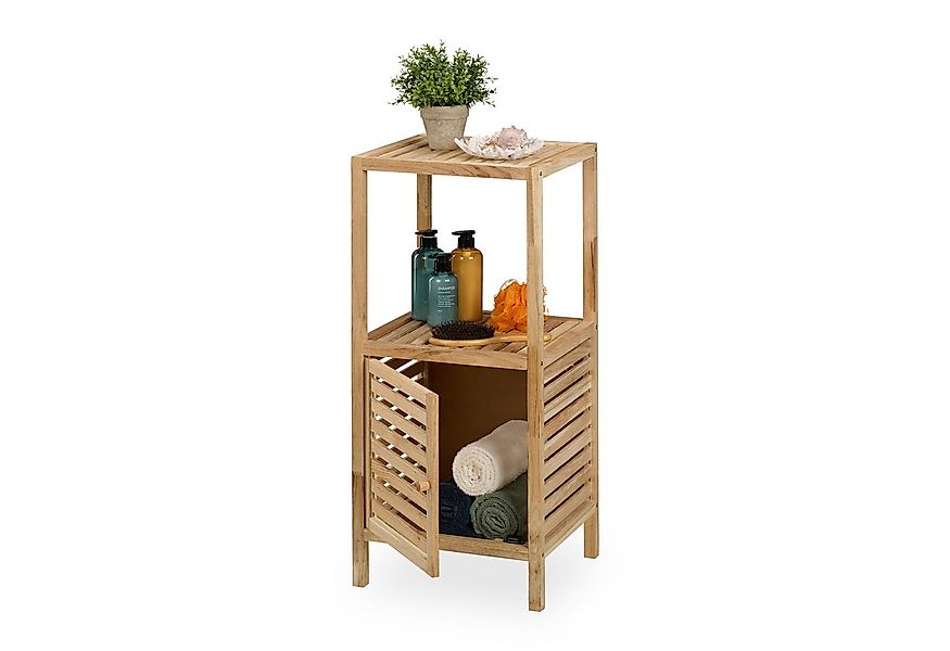 relaxdays Badregal Badezimmerregal mit Tür und 2 Ablagen günstig online kaufen