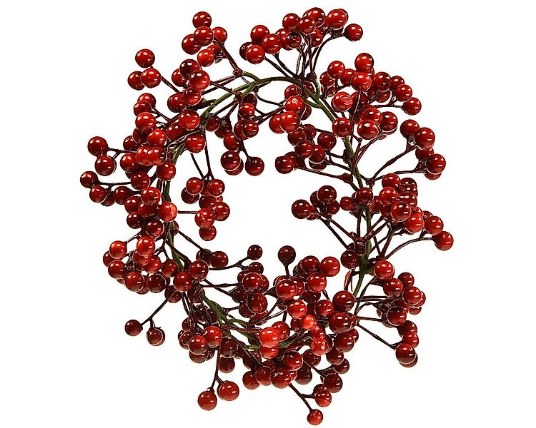 Winterliche Kunstpflanze Beerenkranz Rot Kunstpflanzen Weihnachten Dekorati günstig online kaufen