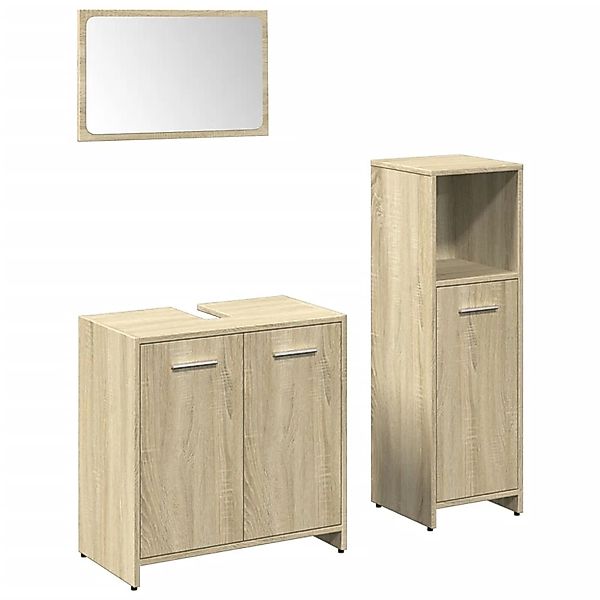 vidaXL 3-Tlg Badmöbel-Set Sonoma-Eiche Holzwerkstoff 3324971 günstig online kaufen