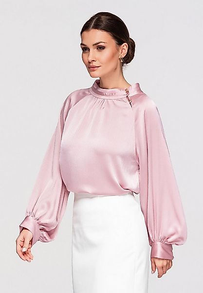 OMBRE Langarmbluse Langarmbluse Damen Elegant Loose Fit Light pink S (kein günstig online kaufen