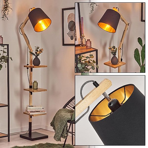 hofstein Stehlampe Stehlampe aus Holz/Metall/Stoff in günstig online kaufen