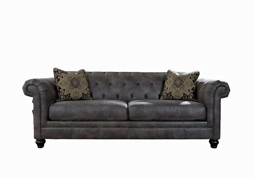 Xlmoebel Sofa Chesterfield Luxus Polstermöbel Set mit Lederoptik und Stoffb günstig online kaufen