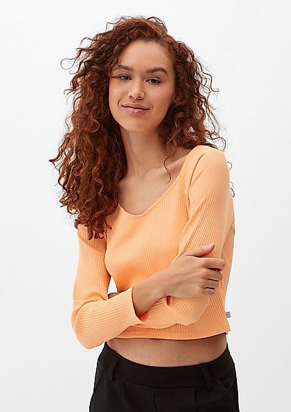 QS Langarmshirt T-Shirt Longsleeve mit Rippstruktur günstig online kaufen