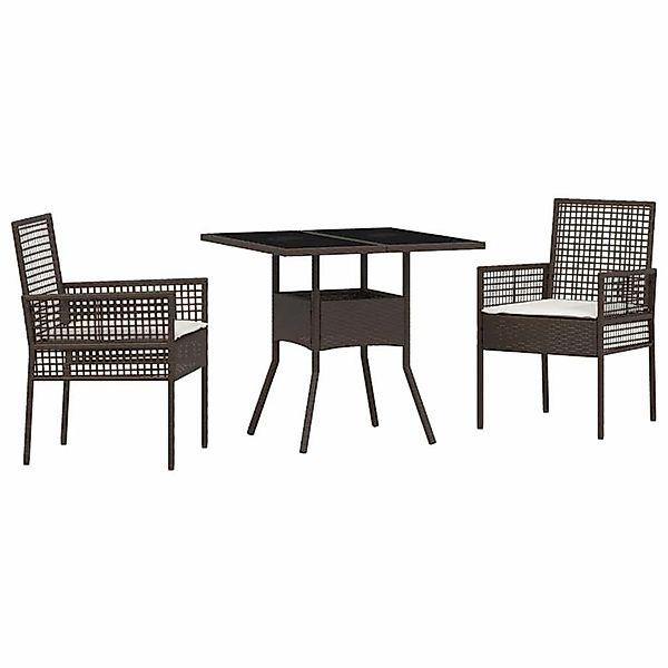 vidaXL Garten Essgruppe 3-Tlg Braun Poly Rattan 3334925 günstig online kaufen