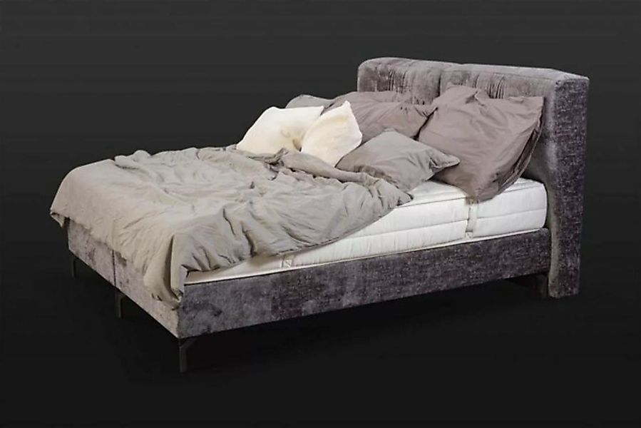 JVmoebel Bett Graues Doppelbett Moderne Schlafzimmermöbel Designer Textilbe günstig online kaufen