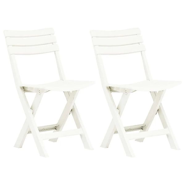 vidaXL Klappbare Gartenstühle 2 Stk Kunststoff Weiß 48786 günstig online kaufen