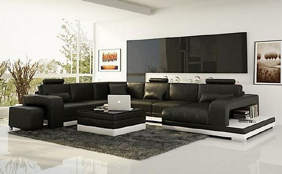 JVmoebel Ecksofa Wohnlandschaft Couch Polster Eck Garnitur Ledersofa Big So günstig online kaufen