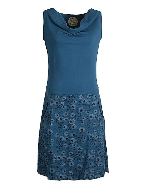 Vishes Sommerkleid Kleid Blumen-Muster, Wasserfall-Kragen und günstig online kaufen