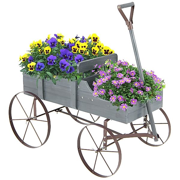 COSTWAY Blumenständer, Pflanzwagen mit 4 Metallrädern günstig online kaufen
