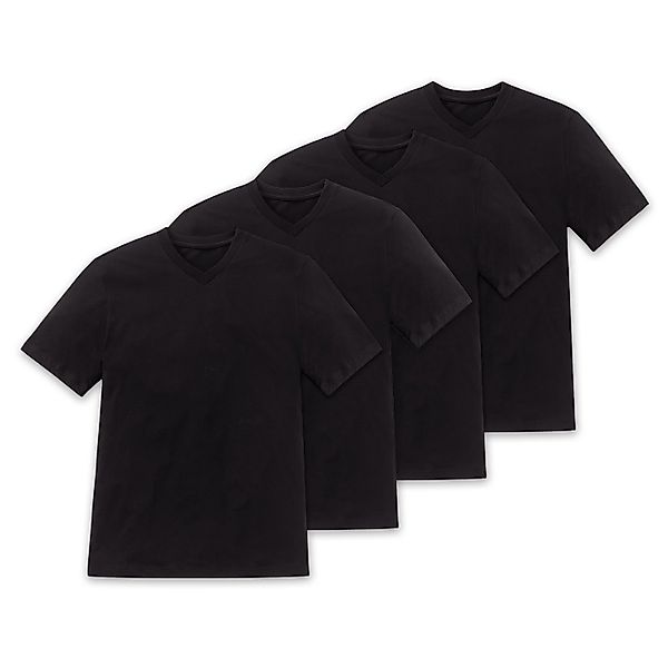 Schiesser T-Shirt (4-tlg) V-Ausschnitt, kurzarm, verstärkte günstig online kaufen