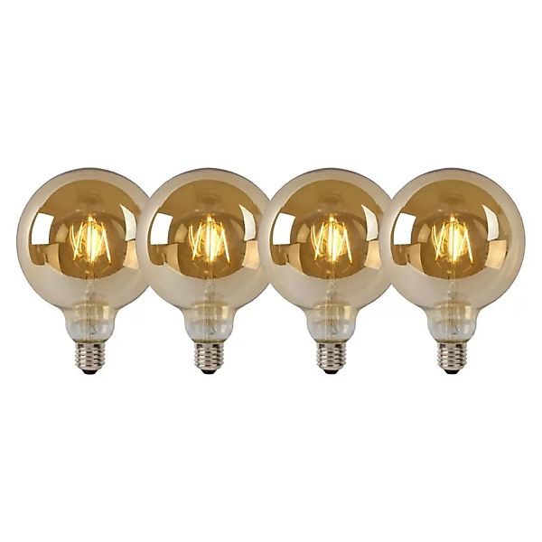 LED Leuchtmittel E27 Globe - G125 in Amber 8W 900lm 4er-Pack günstig online kaufen