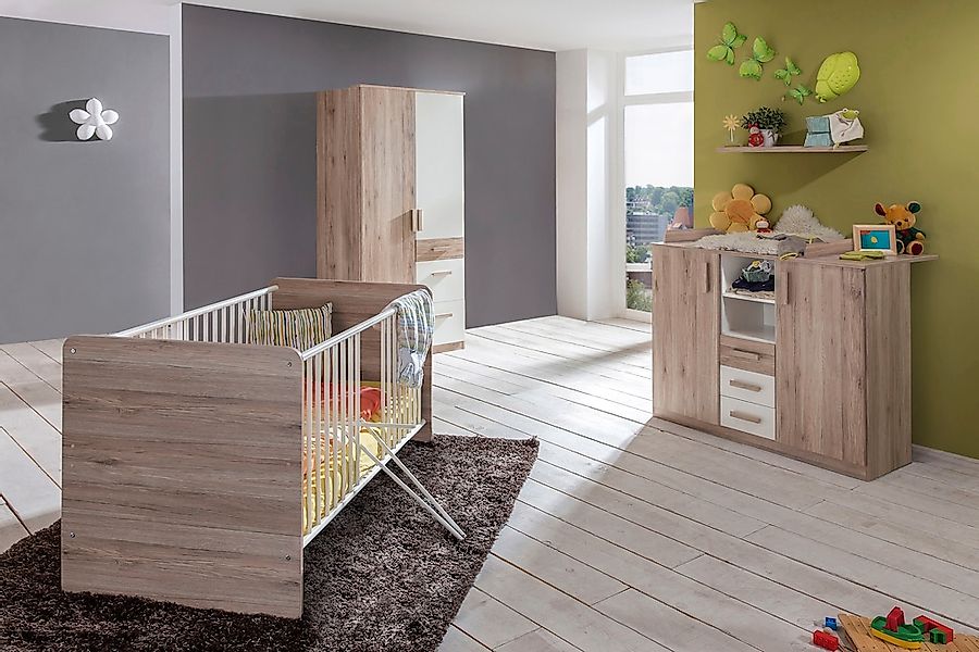 Wimex Babyzimmer-Komplettset "Bergamo" Set, 3 Stk. tlg. Bett + Wickelkommod günstig online kaufen