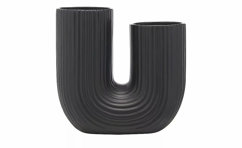 HOME STORY Vase   ¦ schwarz ¦ Dolomite ¦ Maße (cm): B: 24,3 H: 23,6 T: 11.7 günstig online kaufen