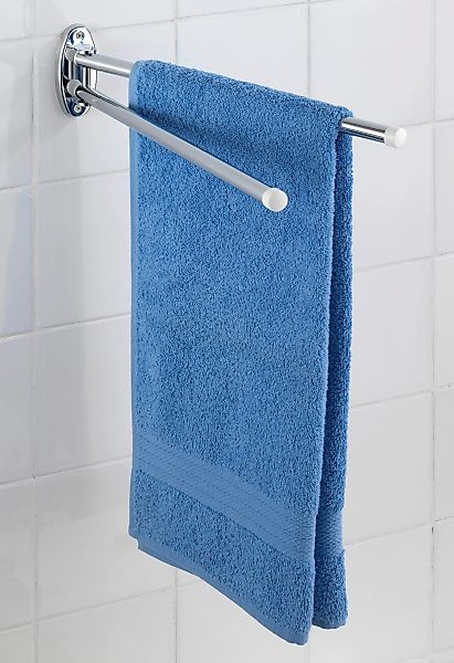 WENKO Handtuchhalter Basic mit 2 Armen silber günstig online kaufen