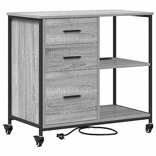 vidaXL Schrank mit Ladestation Mit Rad Graues Sonoma 76 x 41 x 72 cm 859838 günstig online kaufen