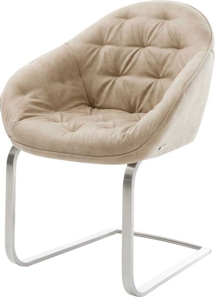 DELIFE Polsterstuhl Gaio-Flex, Freischwinger flach Edelstahl günstig online kaufen